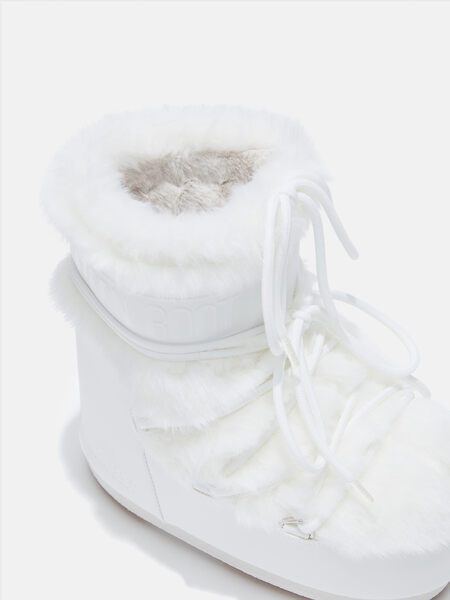 Icon low faux fur white